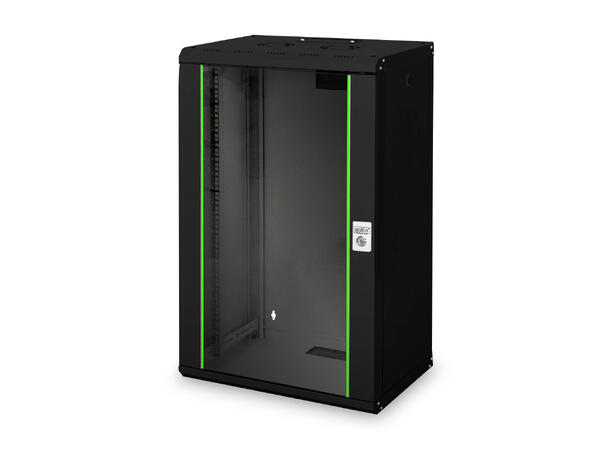20U Veggskap Unique 998x600x450mm Digitus, Sort, 100kg 