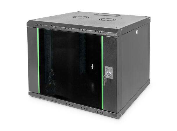 9U Veggskap,Unique 509x600x600mm Digitus, sort, 100kg 