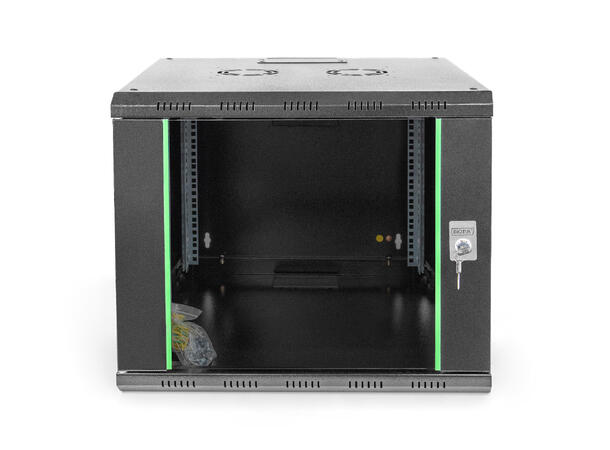 9U Veggskap,Unique 509x600x600mm Digitus, sort, 100kg 