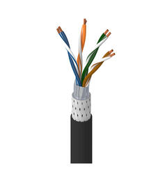 Kat5e Industri, 4par, SF/UTP, PUR Belden 74003PU, AWG 26/19, Sort, 500mT