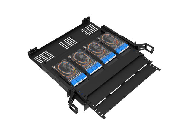 Panel UltraSlim 1U, 12xMPO/MTP Kassett For inntil 144 fiber 