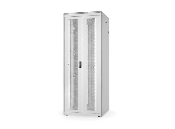 42U Gulvskap, Unique, 2053x800x800mm dobbel perf.dør, grå, 800kg 