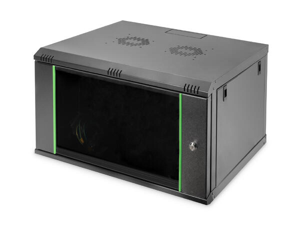 7U Veggskap, 389x600x600mm Digitus, Sort, 60kg 