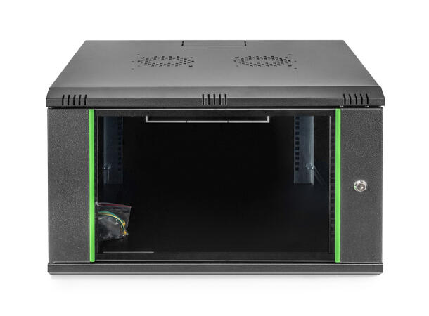 7U Veggskap, 389x600x600mm Digitus, Sort, 60kg 