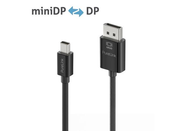 Mini DisplayPort til DisplayPort sort 3m PureLink, Premium 4K iSeries 