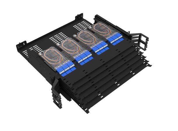 Panel UltraSlim 2U, 24xMPO/MTP Kassett For inntil 288 fiber 