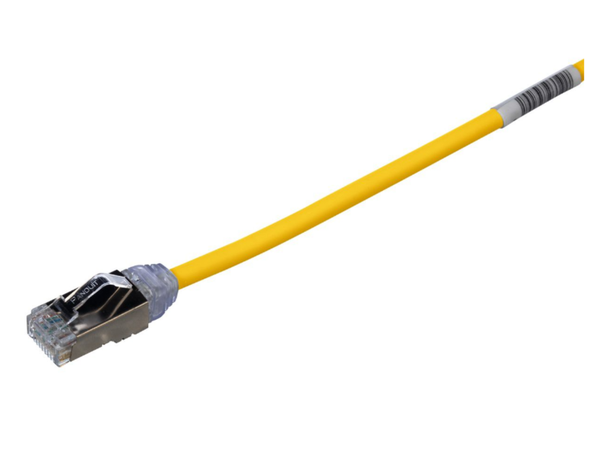 Patch kat6a F/UTP HF Gul 1.5m, AWG28 Panduit Miniatyrpatch 
