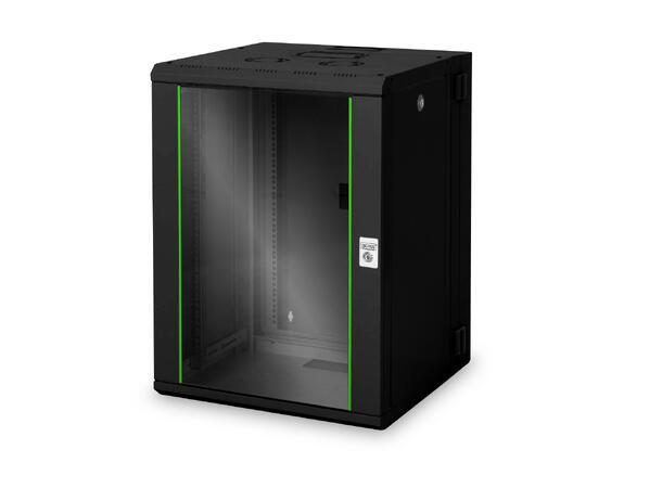 16U Veggskap Unique 820x600x600mm Digitus, Sort, 80kg 