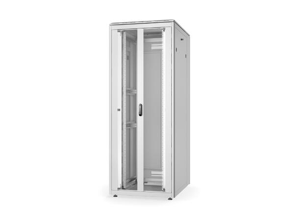 42U Gulvskap, Unique, 2053x800x1000mm Dobbel glassdør, Grå, 800kg 