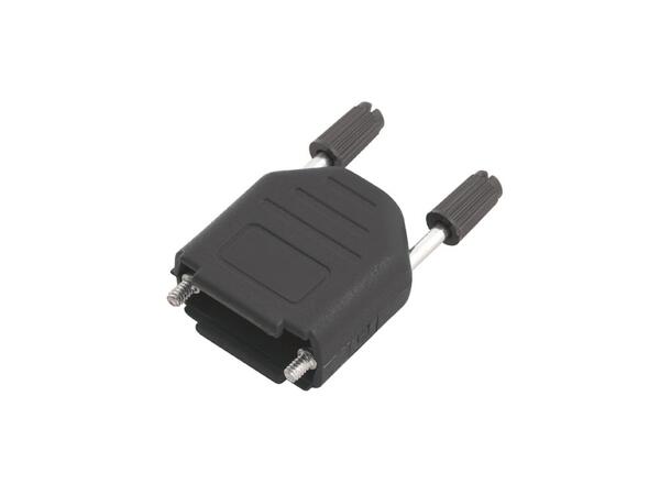 D-sub deksel m/lås 9p Sort plast 