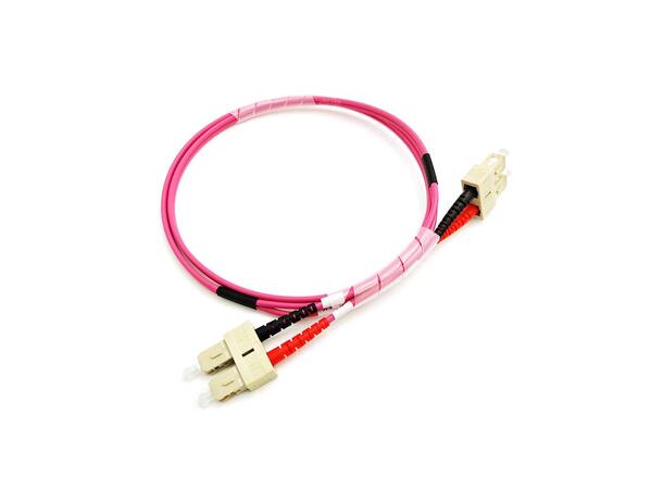 Fiberpatch OM4, SC-SC Dupl, 10m Halogenfri 3mm, Erika Violet 