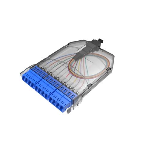 Jotec MTP Kassett UltraSlim OS2 12xLC Pol.AF,1xMTP konnektor APC,Elite,Usconec