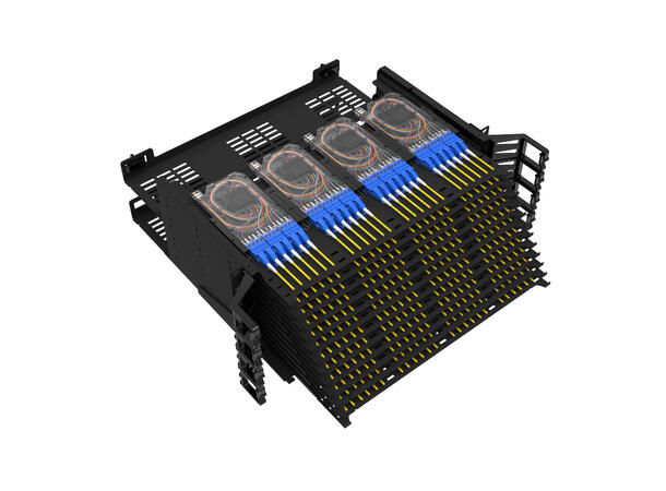 Panel UltraSlim 4U, 48xMPO/MTP Kassett For inntil 576 fiber 