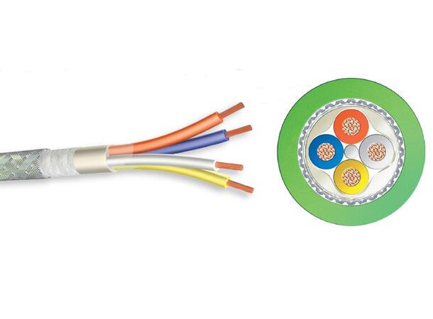 Profinet Type C 4core AWG22/7 Chain FRPUR, 3mill cycles, Grønn 