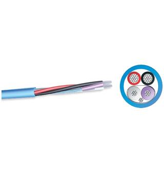 Hybrid signal- og powerkabel LSZH 1x2x0,35mm2 skj + 2x0,93mm2, 500mT, Blå