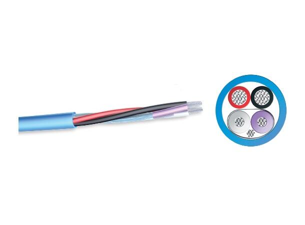 Multimedia kontroll- og powerkabel 500mT 1x2x0,35mm2 skj.,2x0,93mm2, LSZH blå