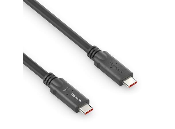 USB4 Coax X4 20Gbps 240W USB-C 2m PureLink, Premium PureInstall Gen2x2 