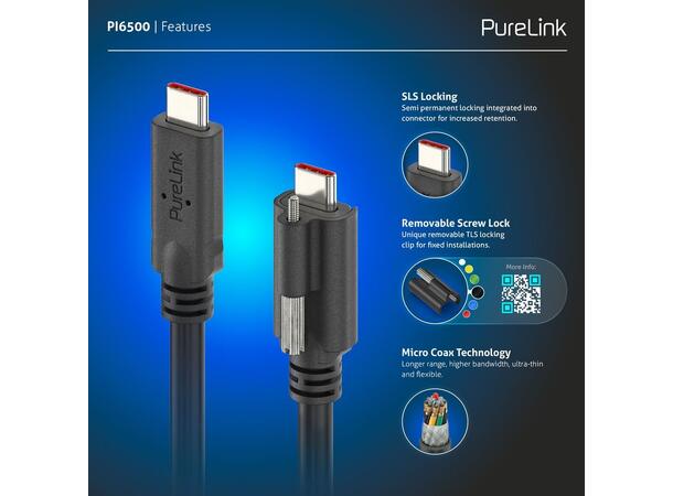 USB4 Coax X4 20Gbps 240W USB-C 2m PureLink, Premium PureInstall Gen2x2 