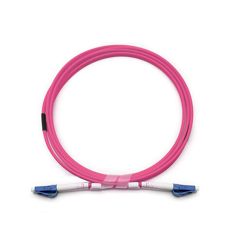 Jotec Patch Fiber OM4 LC-LC Duplex 4m Halogenfri, Magenta