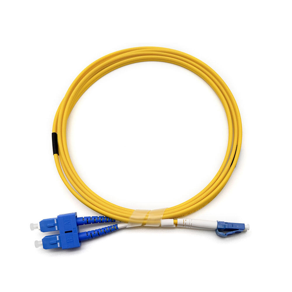 Patch Fiber OS2 LC-SC Duplex 2mm 4m Halogenfri, Gul - Holmefjord AS