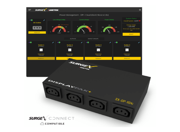 Display Pak+ IP-styrt strømadmin.10A Smart PDU m/overspenningsvern 240V,4xC13 