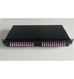 Fiberpanel OM4 inkl 24dx LC, sort Teleskop,montert 48xPigtail+skjøtebrett