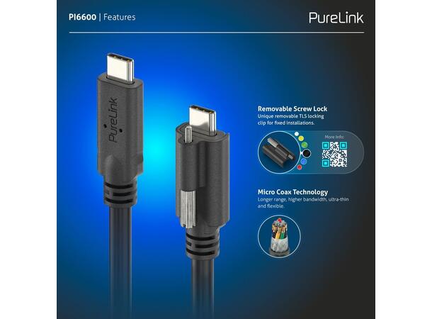 USB4 Coax X4 10Gbps 100W USB-C 3,0m PureLink, Gen2 passiv 