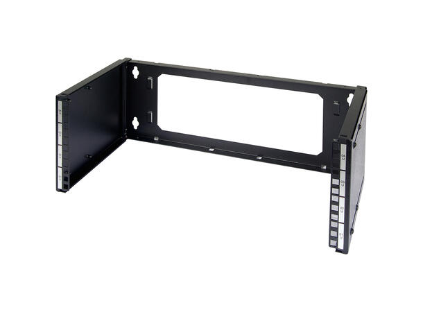 Veggramme 19" 4U Justerbar 250-430mm sort, flatpakket 