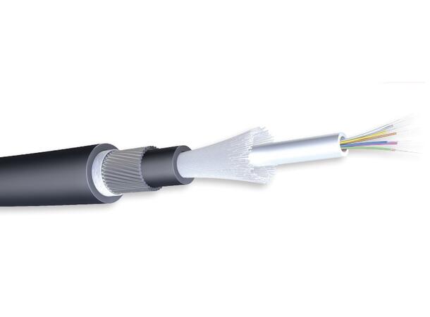 Fiberkabel SureLight OM4 G12 Armert (SWA), UV-res, FR-LSZH, Sort 