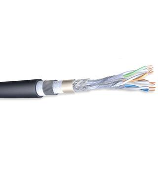 Kat6A S/FTP Ground Cat AWG 23/1 LSZH, waterblock tape, UV res, Armert