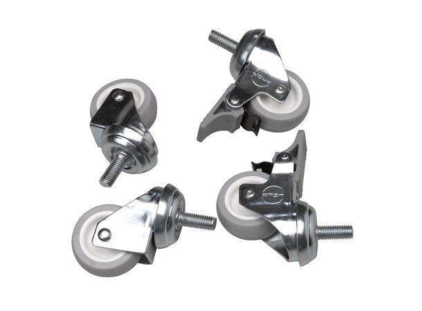 Hjulsett for veggskap, sett à 4 stk M10 Single Point Fixing,maks 100kg pr hj 