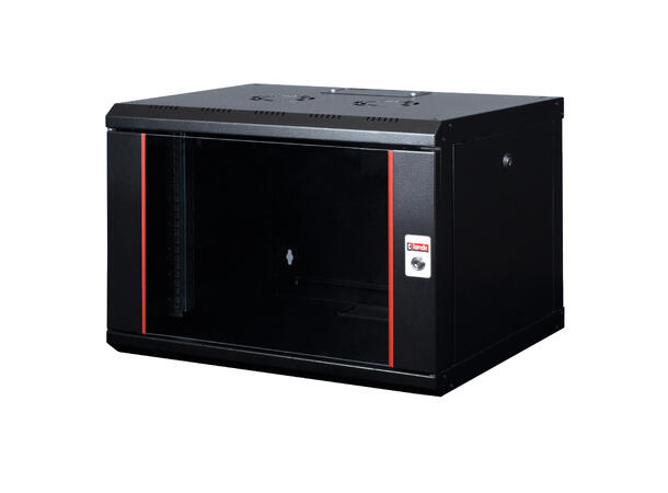 LANDE Veggskap 19" 7U 600x600x418mm Proline,100kg, sort 
