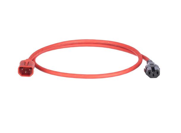 Dual lock Powercord C14 to C13/C15 1,2m Panduit, 10 pack, red 