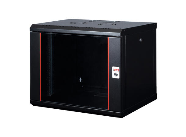 LANDE Veggskap 19" 9U 600x600x507mm Proline,100kg, sort 