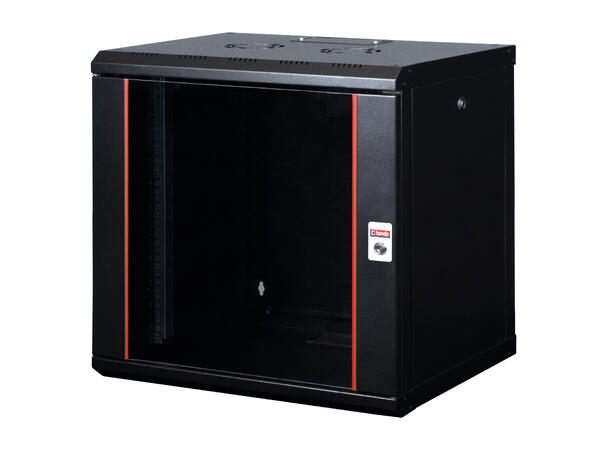 Veggskap 19" 12U 600x600x640mm Proline,100kg, sort 