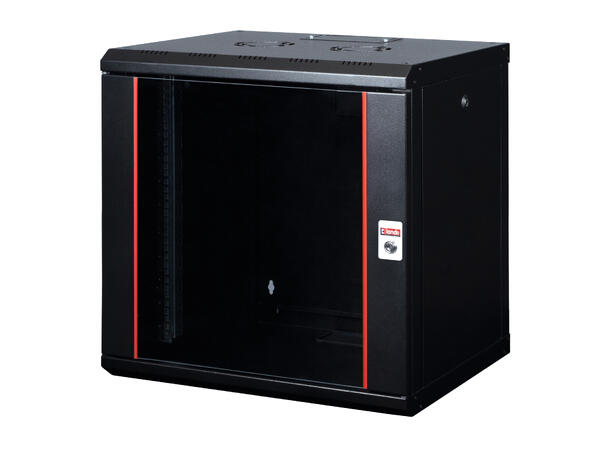 Veggskap 19" 12U 640x600x450mm Proline,100kg, sort 