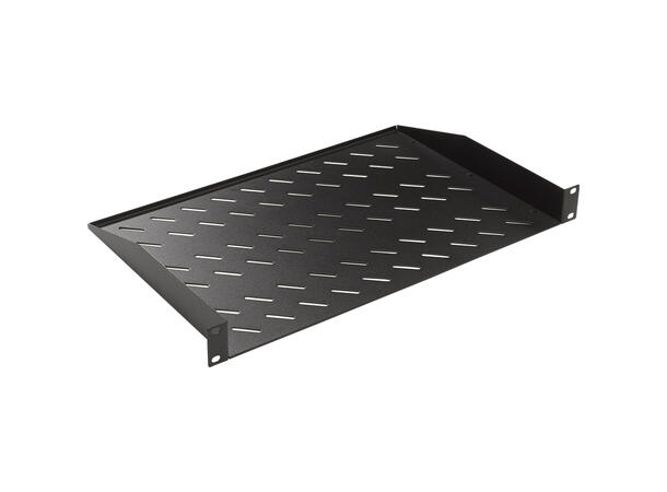 Frontmontert hylle 19" 1U 30cm sort Mkas 15kg 