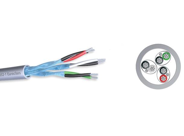 Signalkabel 6 par, AWG22, Skjermet, LSZH Ø=9,75mm, Grå 