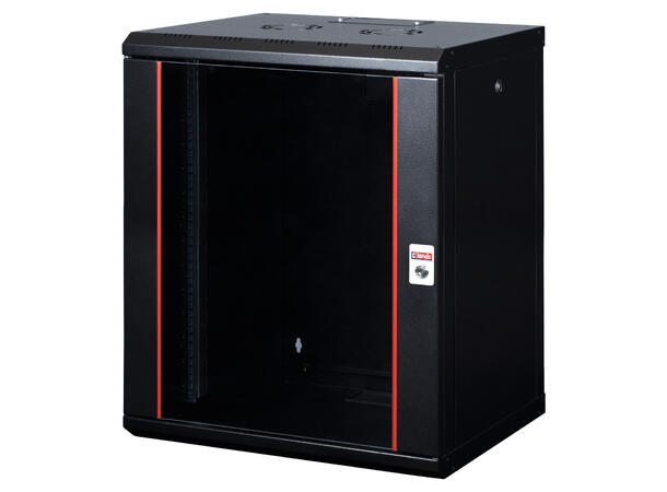 Veggskap 19" 16U 818x600x450mm Proline, 100kg, sort 