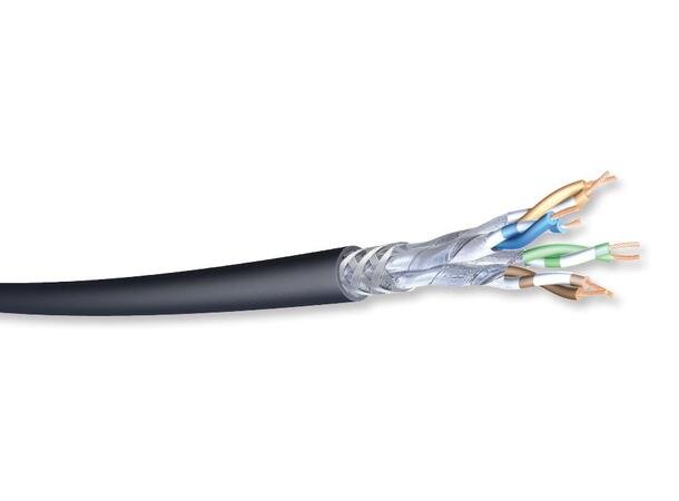 Cat7 SureLAN S/FTP Tactical Ethernet AWG23/7 1000MHz PUR FHF, Sort 