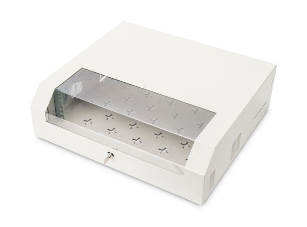 Wall mounting cabinet, SOHO, slim, Grey 156x525x475 mm 3U rotatable,2U fix 