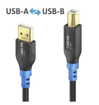 FlexInstall USB-A til USB-B kabel 480 Mb, PureLink