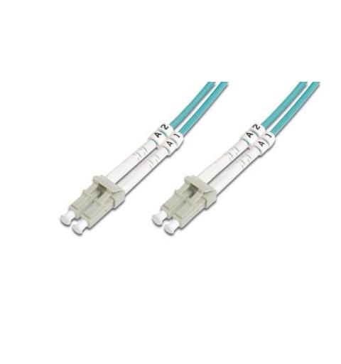 Jotec Patch Fiber OM3, LC-LC Duplex, 40m Halogenfri,  Aqua, 3mm