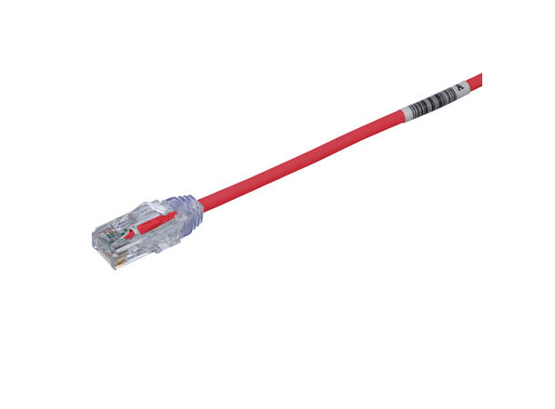 Patch kat6 UTP HF Rød 0.2m, AWG28 Panduit Miniatyrpatch 
