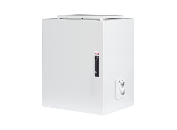 Veggskap 7U 490x600x450mm IP55 Safebox, 100kg, Grå, Innendørs 