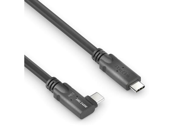 USB4 Coax X4 240W USB-C/USB-C 90° 3m PureLink, Gen2 passiv,20Gbps,left/right 