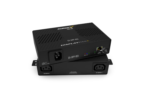 SurgeX Display Pak+ IP-styrt, 10A 2xC13 Smart PDU m/overspenningsvern 240V 