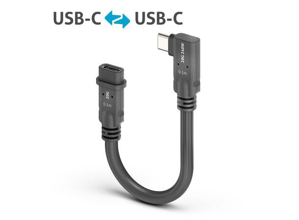 USB4 Coax X4 240W USB-C M/F 90° PureLink, portsaver,20Gbps,left/right 