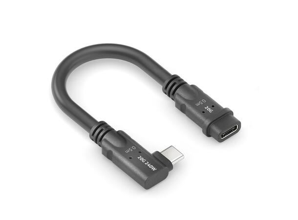 USB4 Coax X4 240W USB-C M/F 90° PureLink, portsaver,20Gbps,left/right 