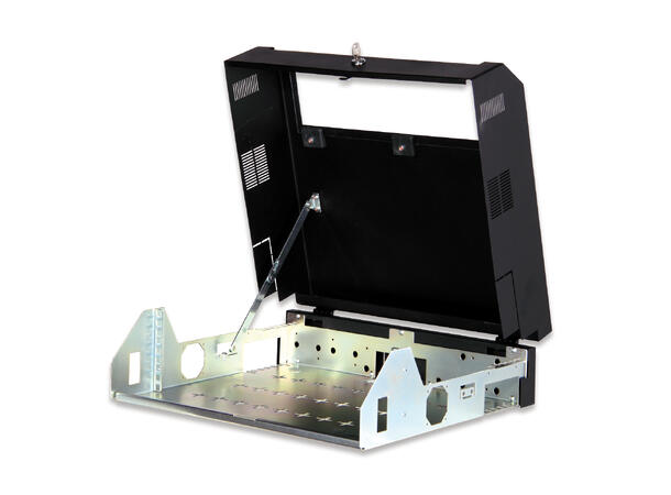 Wall mounting cabinet, SOHO, slim, Black 156x525x475 mm 3U rotatable, 2U fi 